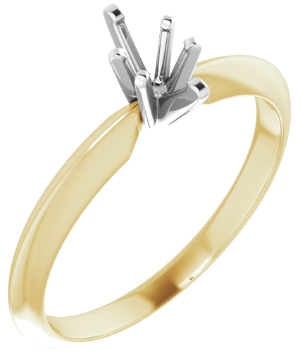 14K Yellow   White Marquise 6-Prong Light Solitaire Engagement Ring Mounting (1)