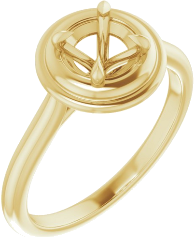 14K Yellow 5.8 mm Round Solitaire Engagement Ring Mounting (1)