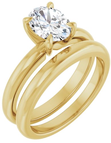 Sužadėtuvių Žiedas „Solitaire“ 585 Geltonojo Aukso Oval 8mm x 6mm (6)