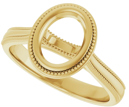 14K Yellow 8 x 6 mm Oval Engagement Ring Mounting (5)