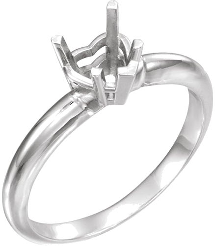 Sužadėtuvių Žiedas „Solitaire“ 585 Baltojo Aukso Heart Shape 10mm x 8mm (1)