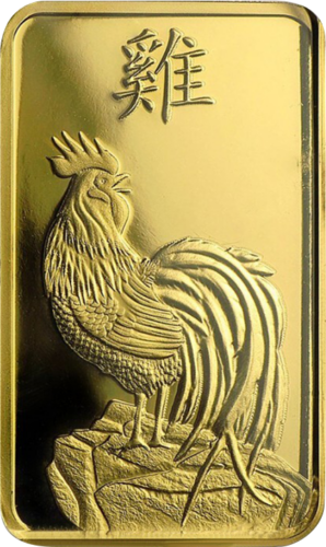 5 g Collectible (Lunar) Investment Gold Bar Rooster 2017 PAMP (3)