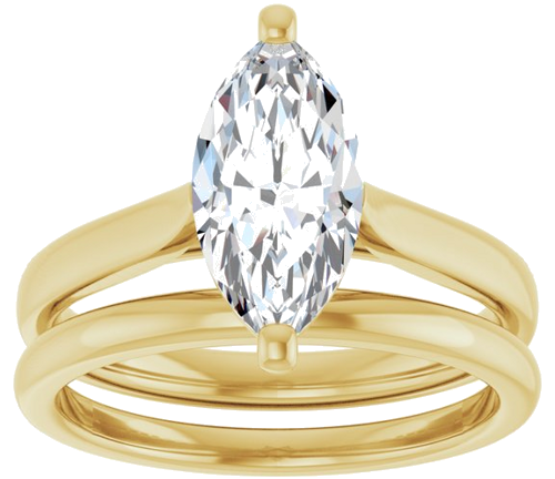 Sužadėtuvių Žiedas „Solitaire“ 585 Geltonojo Aukso Marquise 12mm x 6mm (8)