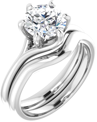 Platinum 7.4 mm Round Engagement Ring Mounting (6)