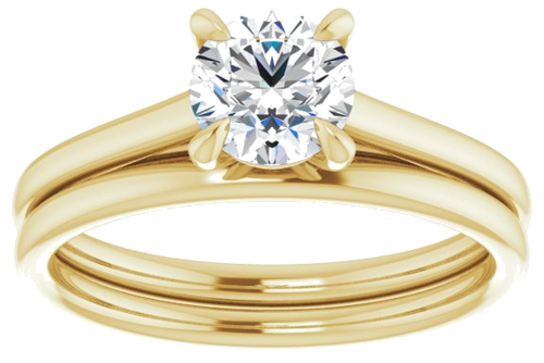 14K Yellow  5.8 mm Round Solitaire Engagement Ring Mounting (8)
