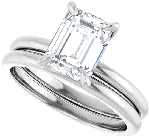 Sužadėtuvių Žiedas „Solitaire“ 417 Baltojo Aukso Emerald 8mm x 6mm (10)