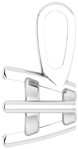 18K White 4 mm Round 4-Prong Pendant Mounting (3)