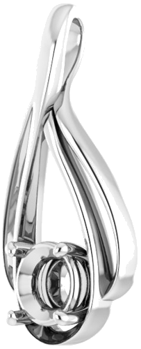 Pakabukas „Solitaire“ 585 Baltojo Aukso Round 6mm (2)