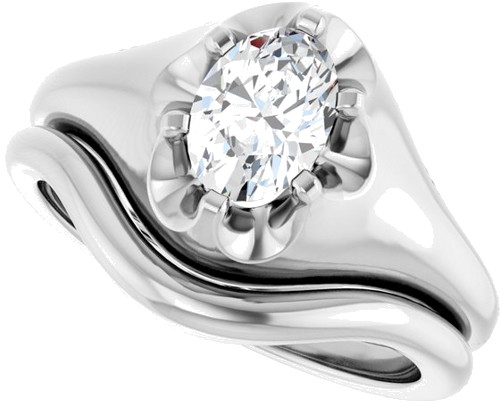 10K White 7x5 mm Oval Solitaire Engagement Ring Mounting (10)