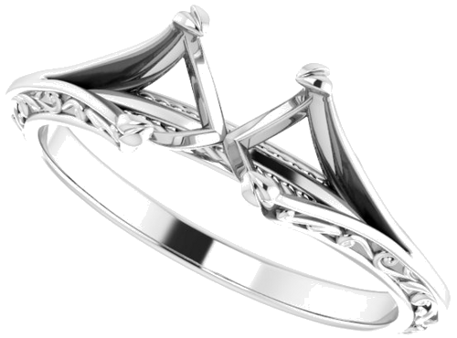 Sužadėtuvių Žiedas „Solitaire“ 585 Baltojo Aukso Square 5mm (5)