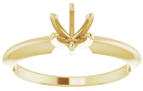 14K Yellow 5-5.3 mm Round 6-Prong Comfort-Fit Solitaire Ring Mounting (3)