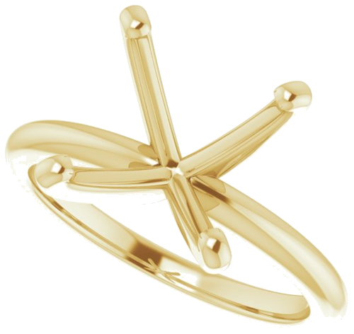 14K Yellow  10x10 mm Cushion Solitaire Engagement Ring Mounting (5)