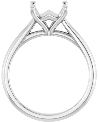 14K White 7 mm Square Solitaire Engagement Ring Mounting (2)