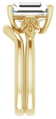 14K Yellow 10x8 mm Emerald Solitaire Engagement Ring Mounting (9)