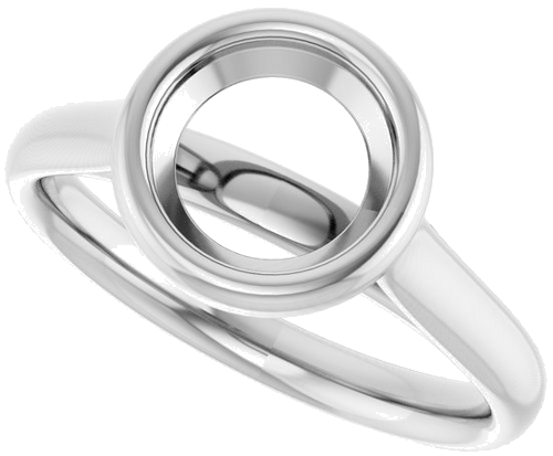 14K White  7.4 mm Round Solitaire Engagement Ring Mounting (5)
