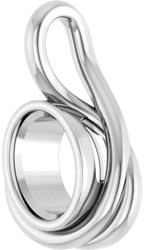 Pakabukas „Solitaire“ 585 Baltojo Aukso Oval 9mm x 7mm (2)