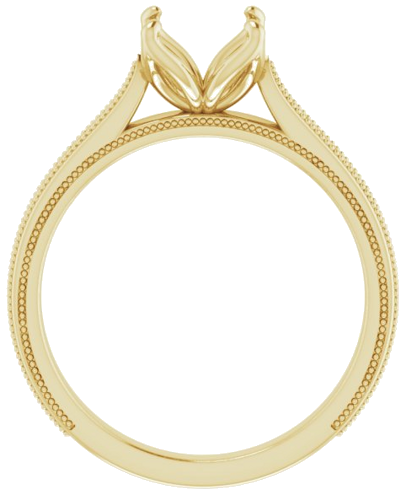 14K Yellow  7.4 mm Round Solitaire Engagement Ring Mounting (2)