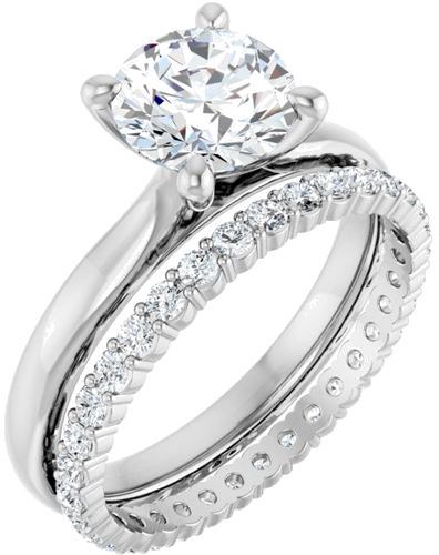 14K White 7.4 mm Round Solitaire Engagement Ring Mounting (6)