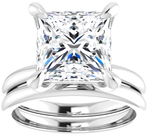 14K White  9x9 mm Square Solitaire Engagement Ring Mounting (8)