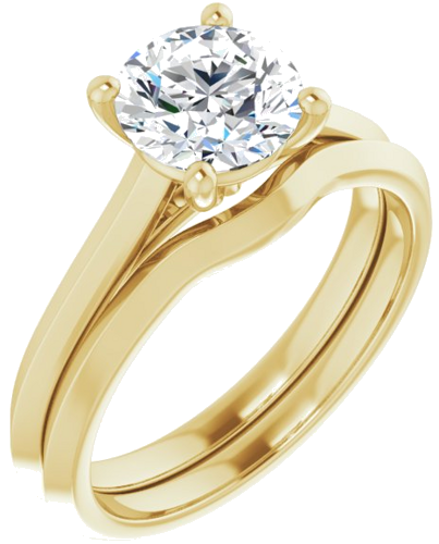 14K Yellow 7 mm Round Solitaire Engagement Ring Mounting (6)