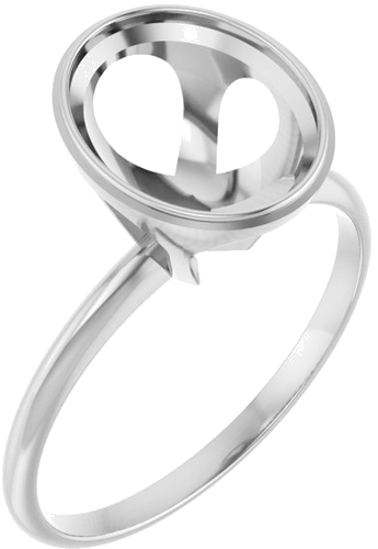 Sužadėtuvių Žiedas „Solitaire“ 585 Baltojo Aukso Oval 10mm x 8mm (1)