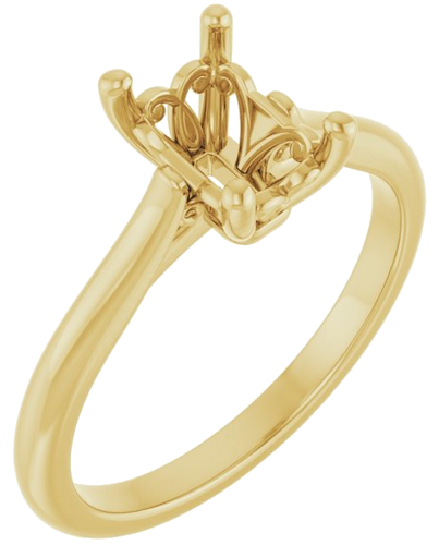 Sužadėtuvių Žiedas „Solitaire“ 585 Geltonojo Aukso Emerald 7mm x 5mm (1)