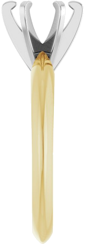 14K Yellow White 6.4 mm Round Engagement Ring Mounting (4)