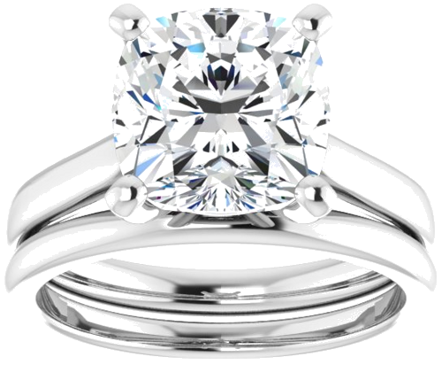 14K White 9 mm Cushion Engagement Ring Mounting (8)