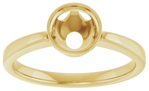 14K Yellow 6.5 mm Round Engagement Ring Mounting (3)