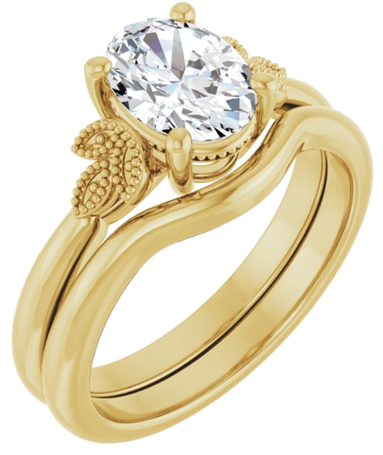 14K Yellow 8x6 mm Oval Solitaire Engagement Ring Mounting (6)