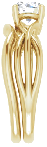 Sužadėtuvių Žiedas „Solitaire“ 585 Geltonojo Aukso Round 6mm (9)