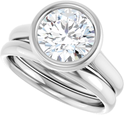 14K White 8.2 mm Round Solitaire Engagement Ring Mounting (10)