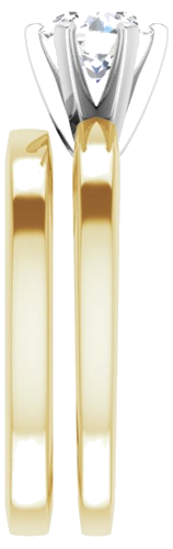 Sužadėtuvių Žiedas „Solitaire“ 585 Baltojo Ir Geltonojo Aukso Round 6mm (9)