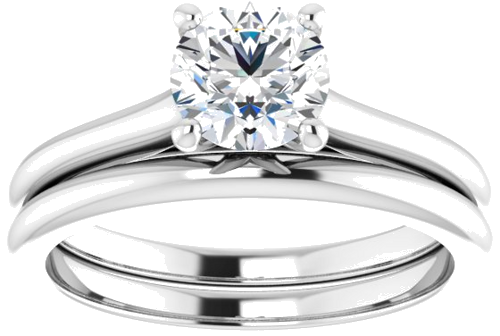 14K White 6 mm Round Solitaire Engagement Ring Mounting (8)