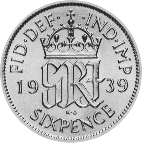 6 Pence George VI (1937-1946) United Kingdom Silver Coin (Type 1) (2)