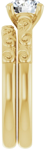 Sužadėtuvių Žiedas „Solitaire“ 585 Geltonojo Aukso Round 6.5mm (9)