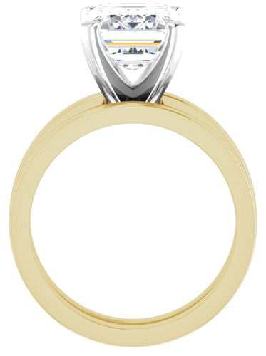 14K Yellow White 10x8 mm Emerald Solitaire Engagement Ring Mounting (7)