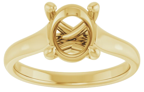 Sužadėtuvių Žiedas „Solitaire“ 585 Geltonojo Aukso Oval 9mm x 7mm (3)