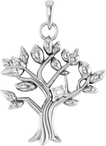 Sterling Silver 1-stone My Tree™ Family Pendant Mounting (1)