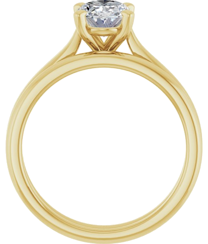 Sužadėtuvių Žiedas „Solitaire“ 585 Geltonojo Aukso Oval 8mm x 6mm (7)
