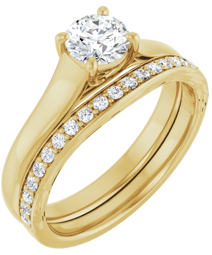 Sužadėtuvių Žiedas „Solitaire“ 585 Geltonojo Aukso Round 5.2mm (6)