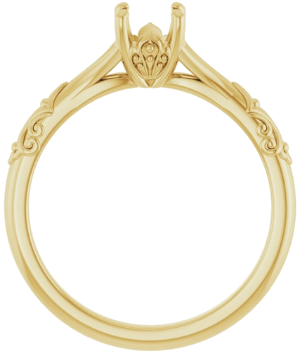 Sužadėtuvių Žiedas „Solitaire Split Shank“ 585 Geltonojo Aukso Round 5.2mm (2)