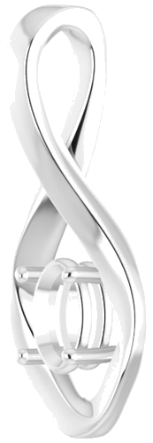 14K White  6x4 mm Oval Pendant Mounting (2)