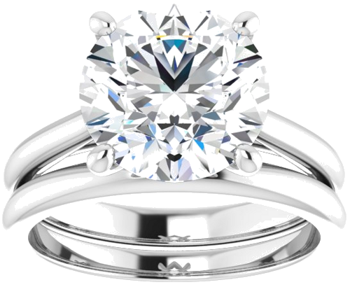 14K White 10 mm Round Solitaire Engagement Ring Mounting (8)