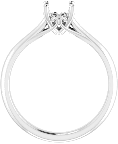 14K White  6 mm Round Solitaire Engagement Ring Mounting (2)