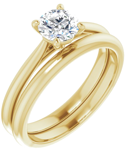 14K Yellow 5.5 mm Round Solitaire Engagement Ring Mounting (6)