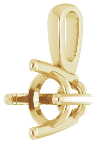 14K Yellow 5 mm Round 4-Prong Pendant Mounting (2)