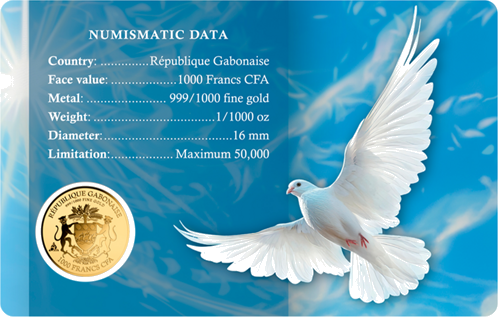 1/1000 oz Peace for All 1000 Francs Gabon Gold Coin (2)