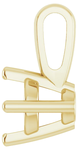14K Yellow 4 mm Round 4-Prong Pendant Mounting (3)