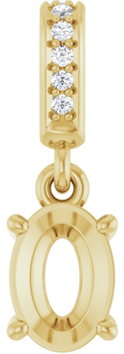 Pakabukas „Accented“ 585 Geltonojo Aukso Oval 7mm x 5mm (1)